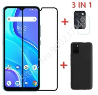 2 in 1 case camera tempered glass on for umidigi a7s 6 53 screen protector glass for umidigi a9 6 53 9d 9h phone full glass