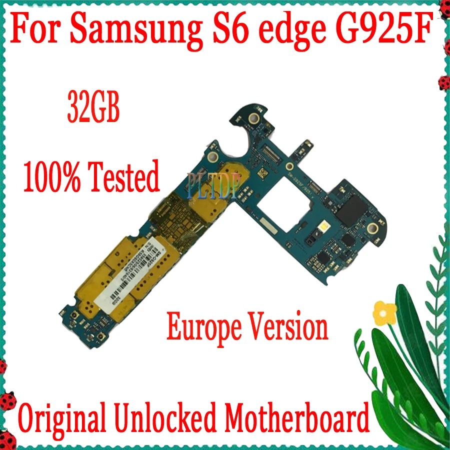 Оригинальная разблокированная основная материнская плата 32 ГБ для Samsung Galaxy S6 Edge