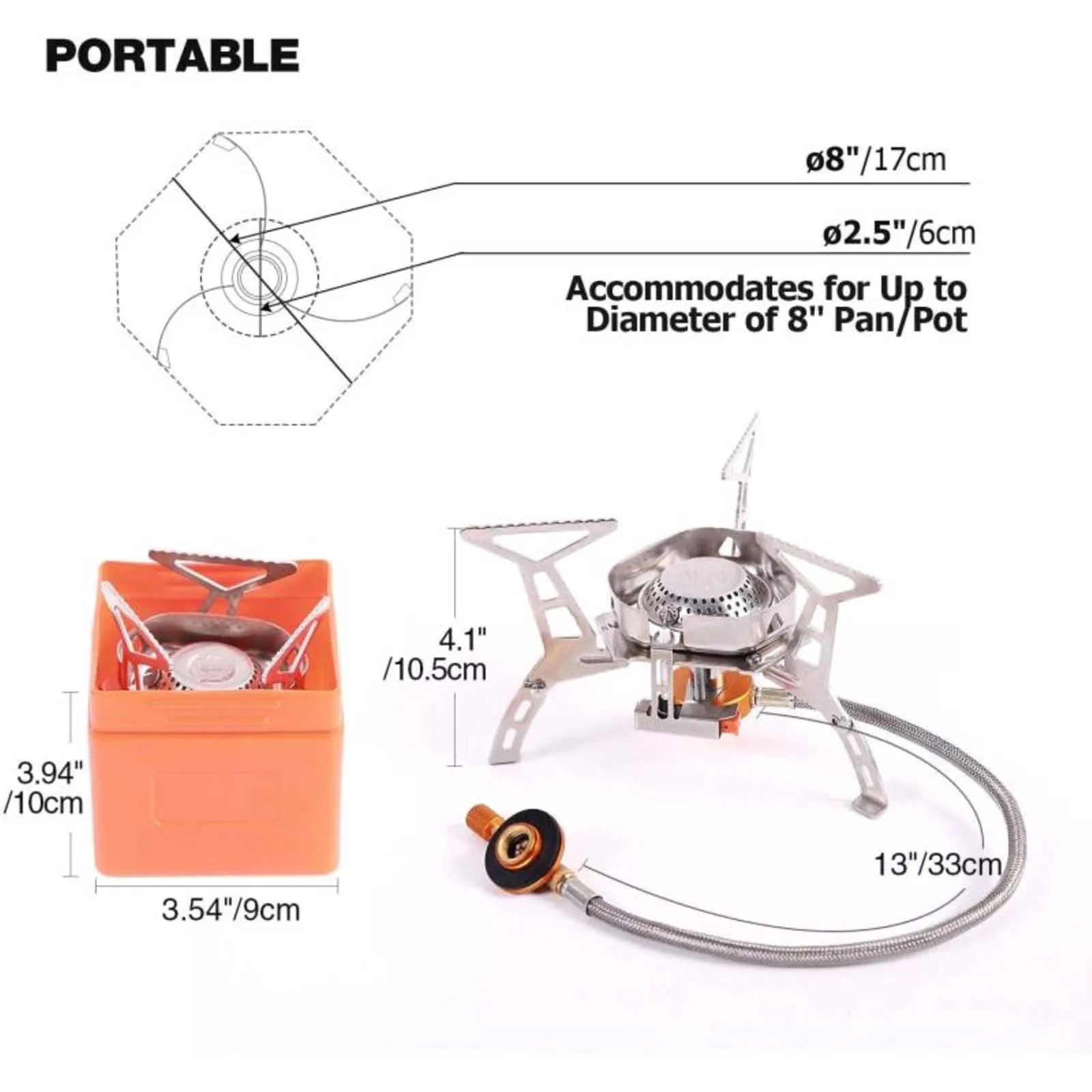 

Outdoor Picnic Gas Cooking Outdoor 3500W Windproof Backpacking Stove Corrosion Resistant Backpacking Stove Stainless Steel