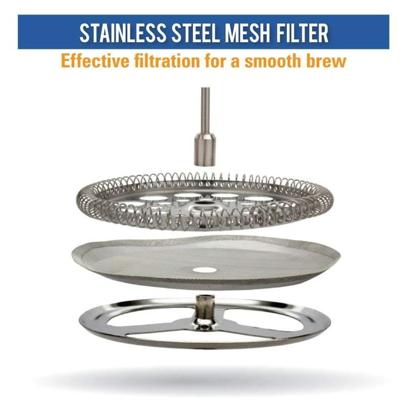 Горячий XD-Кофеварка французского пресса из нержавеющей стали | Двойная изоляция с двойными стенками и чайник для заварки сохраняет заварку.