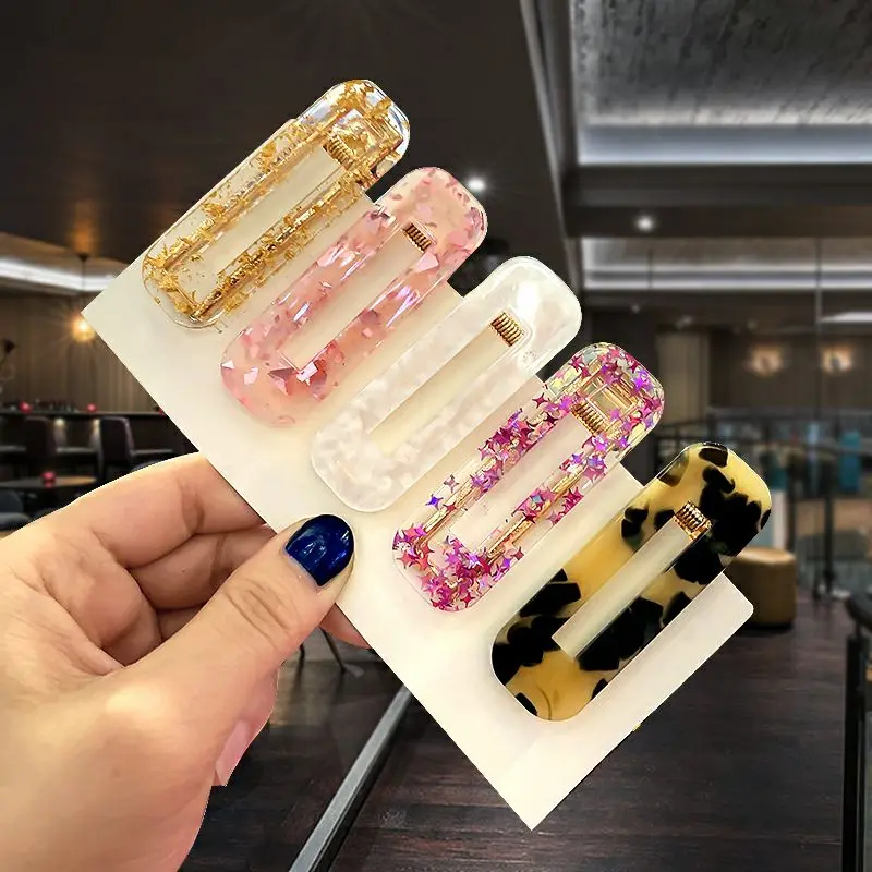 Новые модные детские шпильки для волос девочек блестящие полые капли