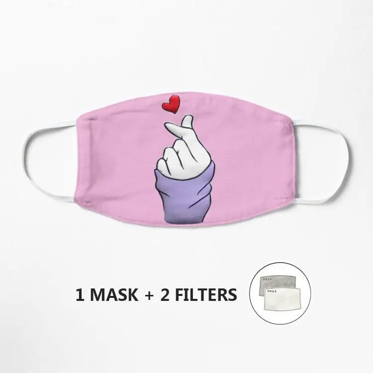 

Маска Peace & Love для детей и взрослых, моющаяся Защитная многоразовая Пылезащитная маска PM 2,5 с героями мультфильмов