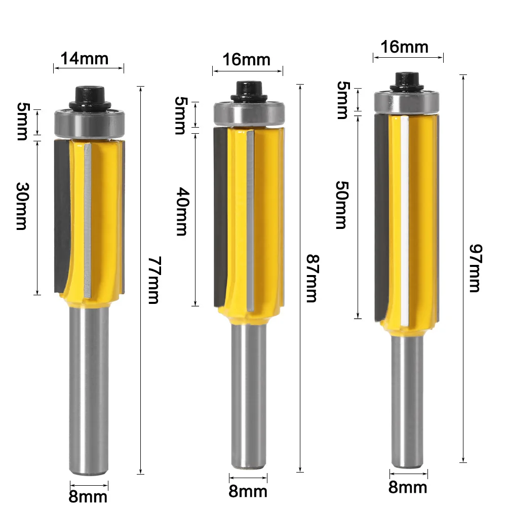 8mm Flush Trim bit Z4 Pattern Router Bit Top &amp Bottom Bearing Bits Milling Cutter For Wood Woodworking Cutters | Инструменты