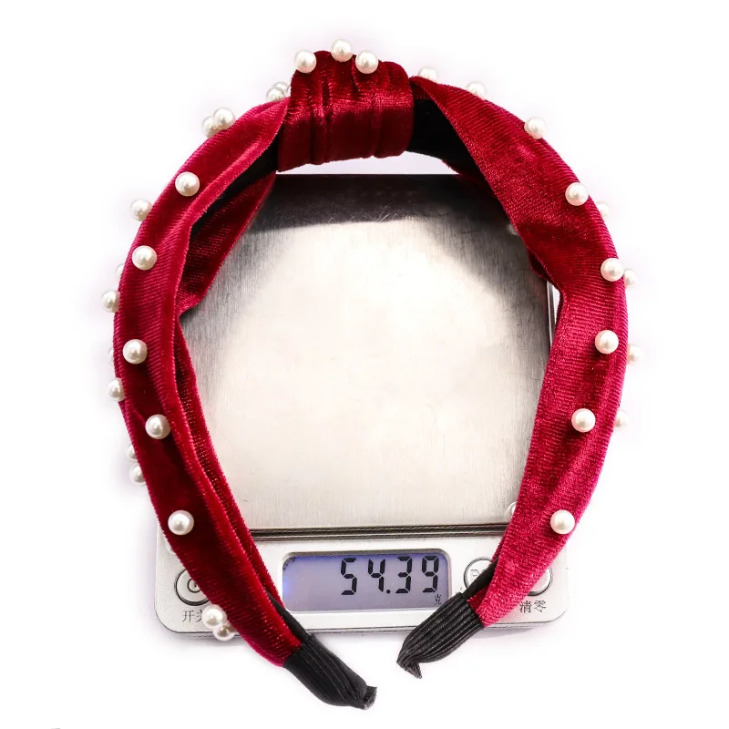 

Simple Knot Nail Pearl Headb European Retro Middle Knot Swan Velvet Headb Hair Accessories C180