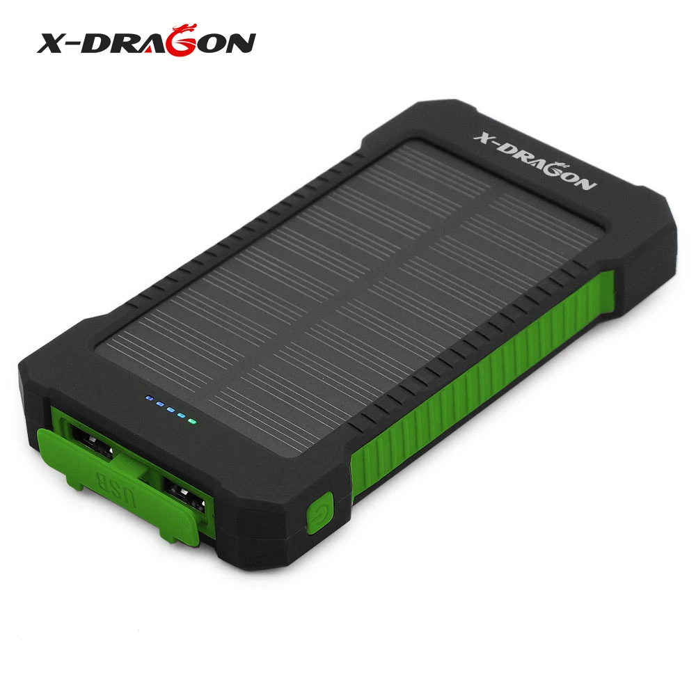 X-DRAGON внешний аккумулятор 10000 мАч портативное солнечное зарядное устройство водонепроницаемый портативный внешний аккумулятор для iPhone iPad samsung на открытом воздухе