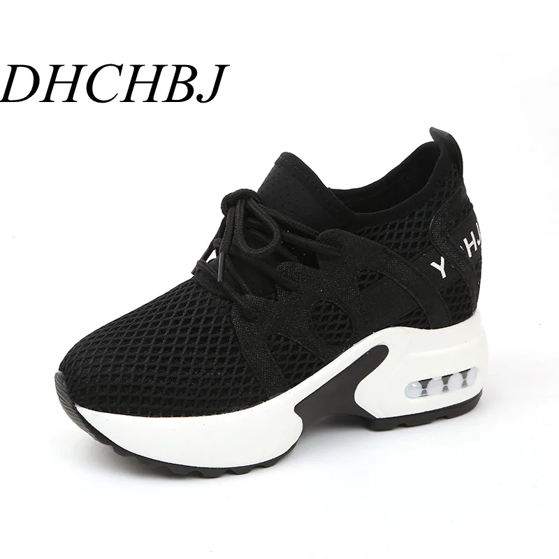 Кроссовки женские сетчатые на высоком каблуке 10 см|Женские туфли| |