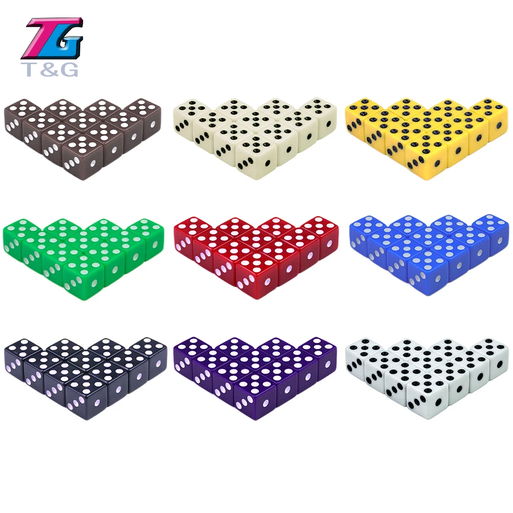 

Portable Dice 10pcs Standard Plastic 12mm D6 Game White Die Toy New Outdoor Living 7 Colors