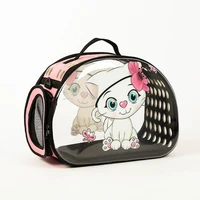 fashion 3d cartoon transparent portable cat carries bag breathable pet backpack flodable small dog bag carrier