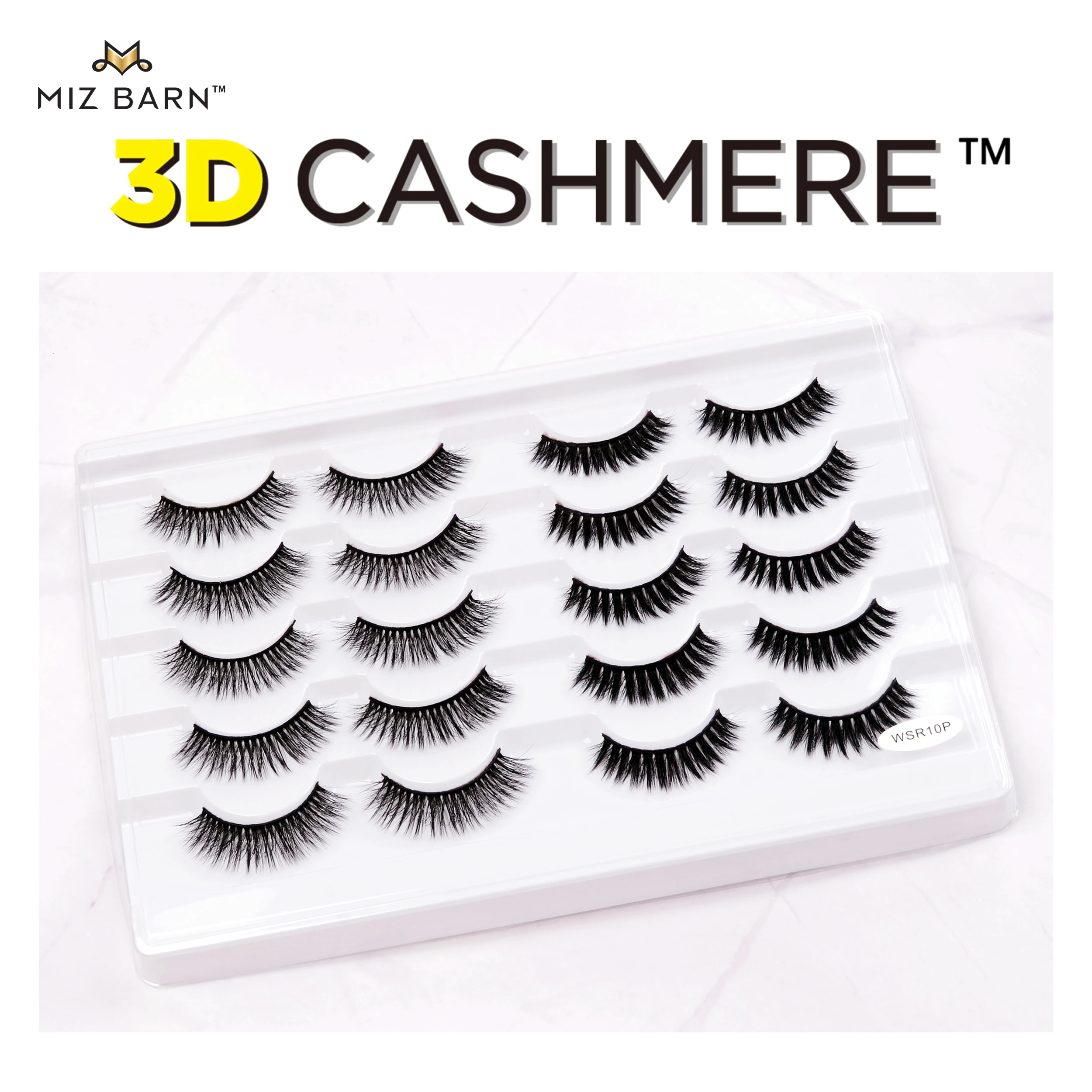 

MIZ BARN 10 Pairs 3D CASHMERE Fake Lashes Sets False Eyelashes Cat Eyes Faux Mink Eyelash Fashion Fluffy Eye Lash Extension Cils