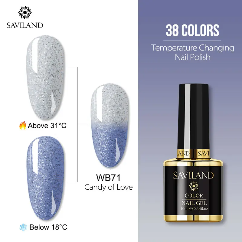 10ml WB71 SAVILAND температурный меняющий Цвет Гель-лак UV Vernis полуперманентный Блеск Гель-лак верхнее покрытие Гибридный лак для ногтей - Цвет: 10ml WB71