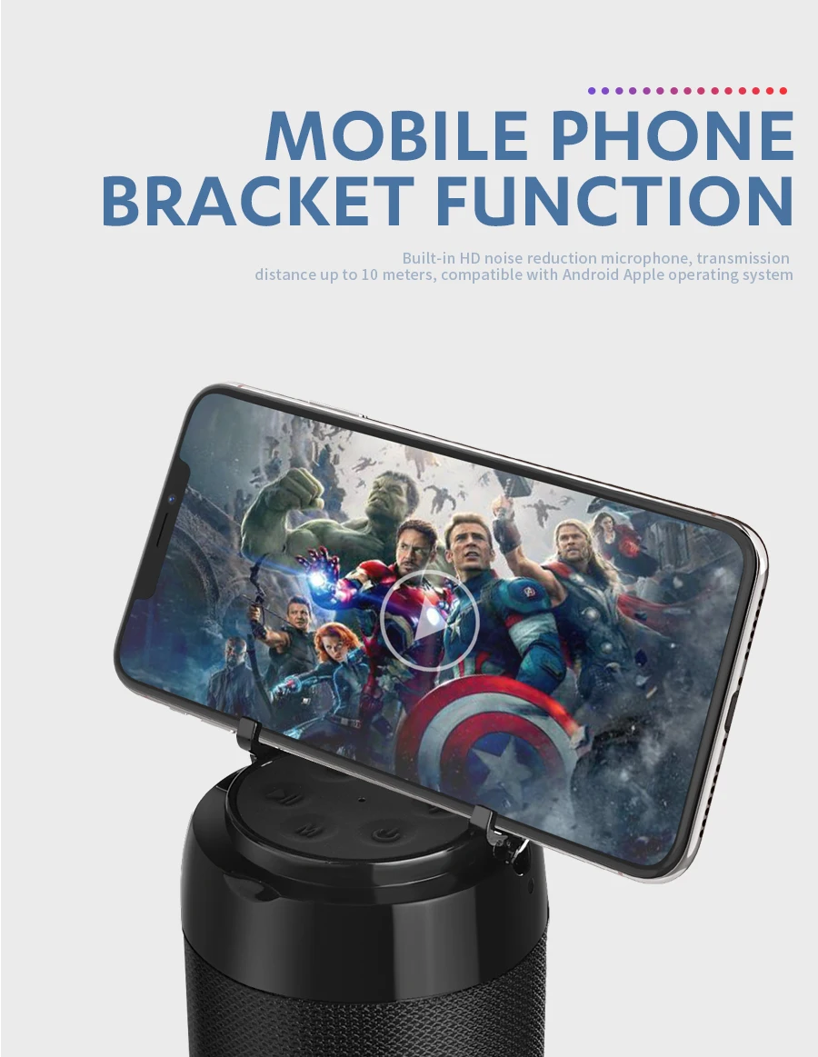 TG113C Колонка портативный Bluetooth мини-динамик с fm-радио водонепроницаемый сабвуфер беспроводной Loundpeakers и держатель телефона 7 цветов