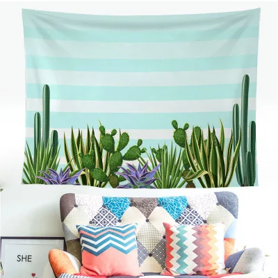 Свежий Зеленый Кактус настенный гобелен гостиная художественные декорации