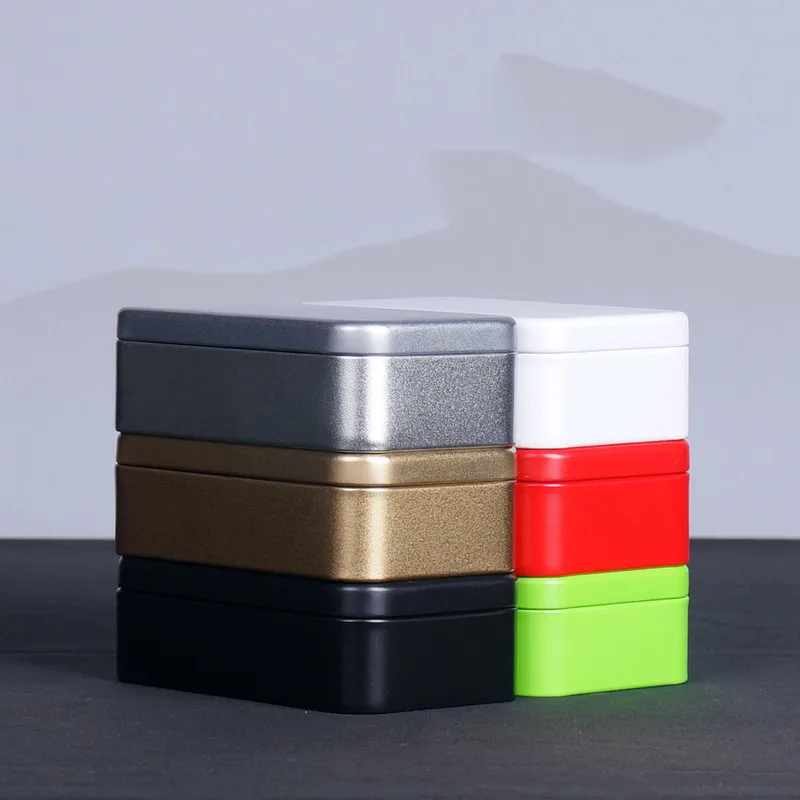 1шт Комплект для выживания Маленькая пустая металлическая серебряная черная золотая коробка для хранения органайзера для денег, монет, конфет, ключей, специй