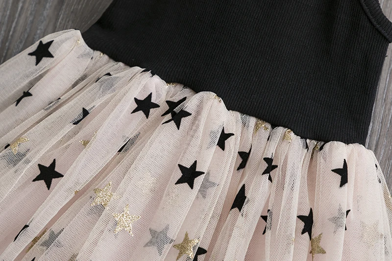 Children Princess Dress Girl Star Tulle Sling Gown Summer Girls Cute Embroidery Birthday Wedding Party 3-8Yrs | Детская одежда и