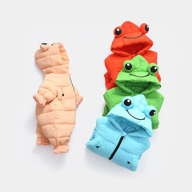 Комбинезоны для новорожденных детская зимняя одежда с капюшоном маленьких