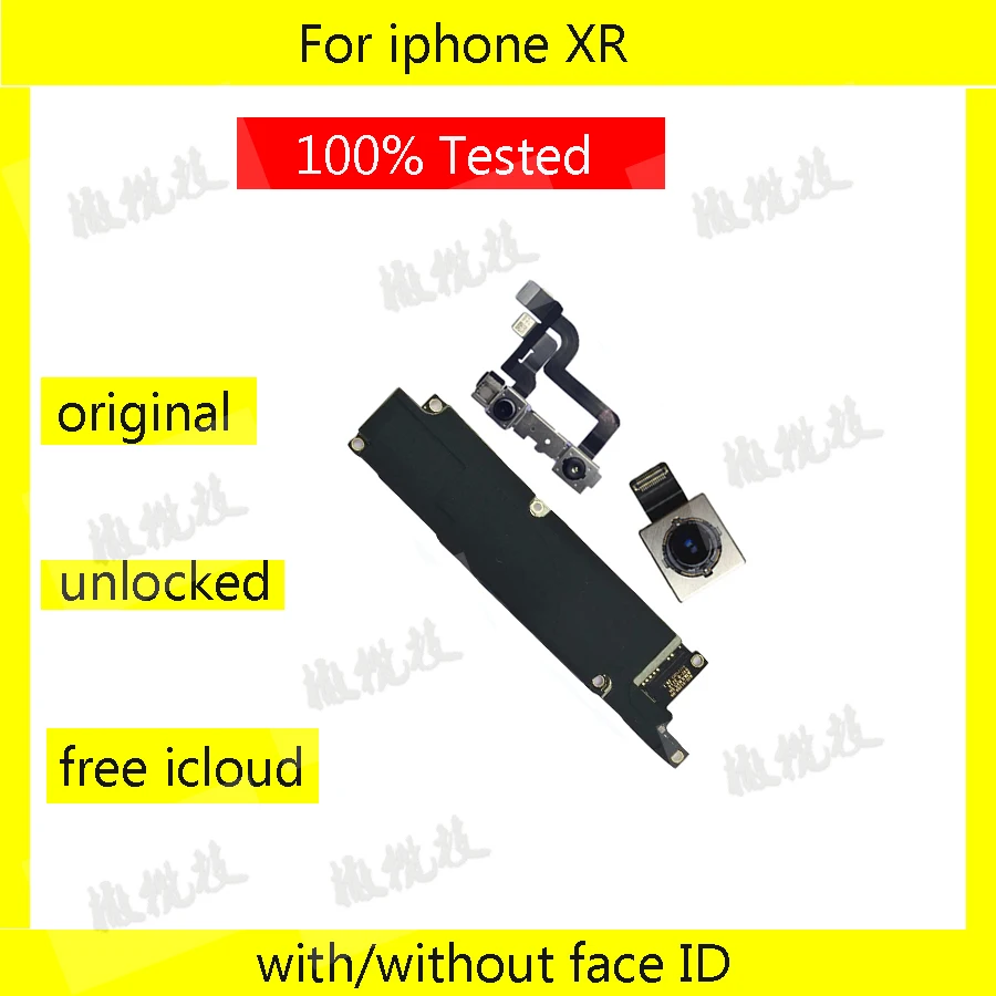

64GB/128GB/256GB Logic board for iphone XR motherboard with/without Face ID unlocked PCB board free icloud