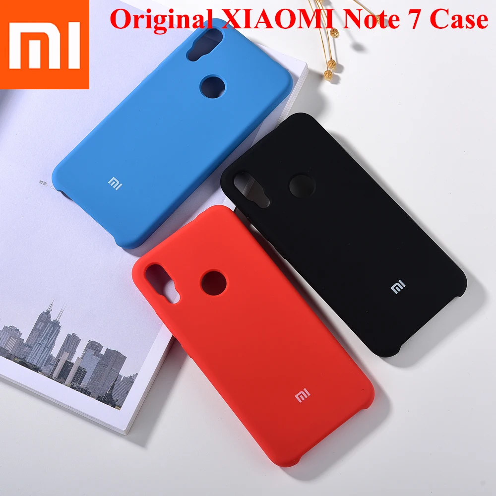 100% Оригинальный чехол из жидкого силикона для Xiaomi Redmi Note 7 защитная задняя крышка