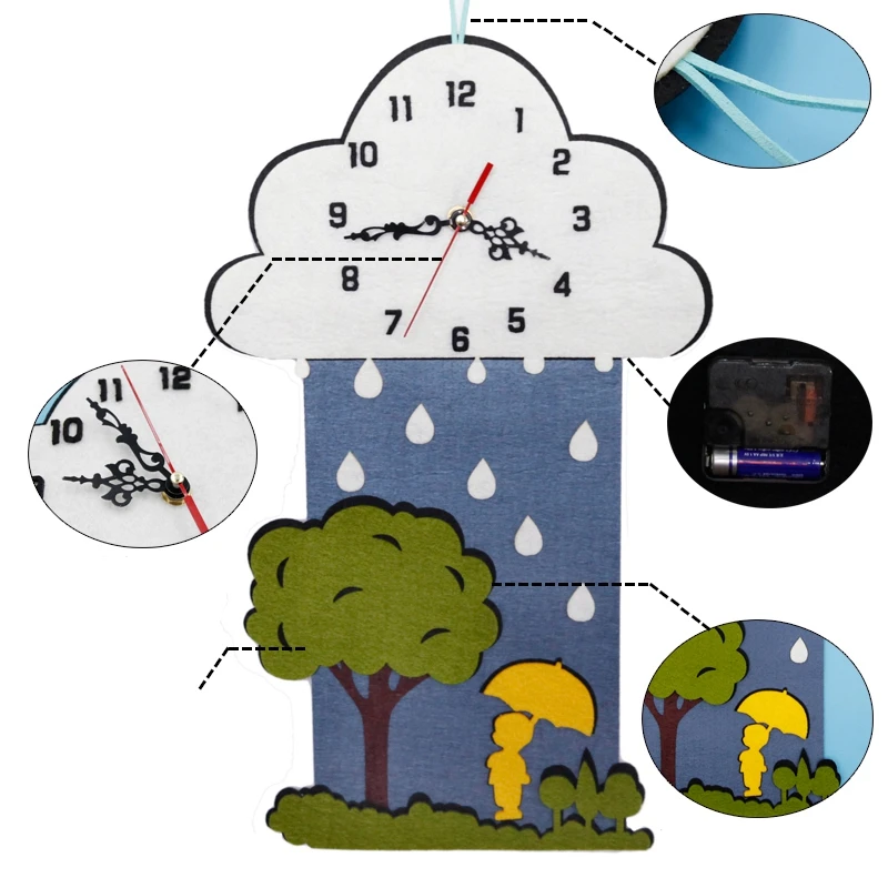 Прекрасная обувь для дождливого дня настенные часы фетровая аппликация комплект