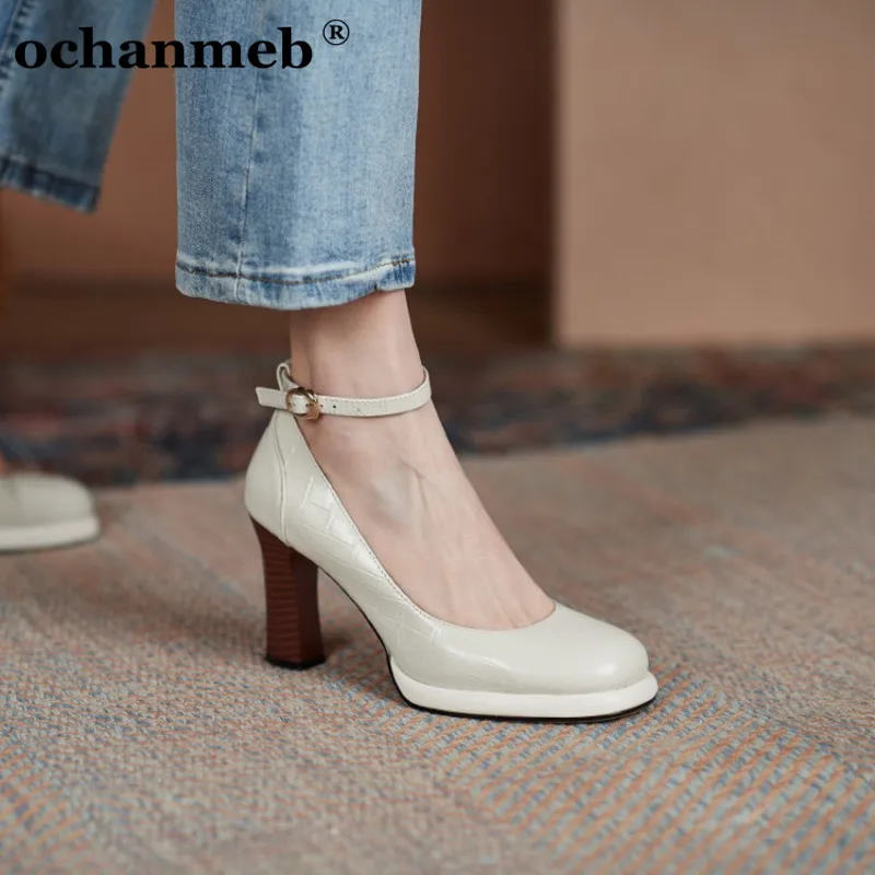 

Женские туфли-лодочки Ochanmeb, из микрофибры, с круглым носком, со змеиным принтом, с ремешком на щиколотке и деревянной застежкой, размера плюс...