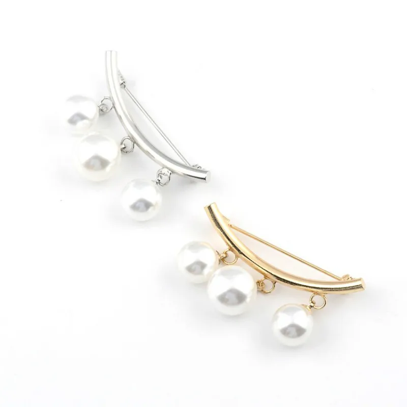 

Golden Fixed Straps Anti Slip Pin Simple Pearl Brooch Women's accessories Cardigan Anti Wearing Pins Enamel Pin