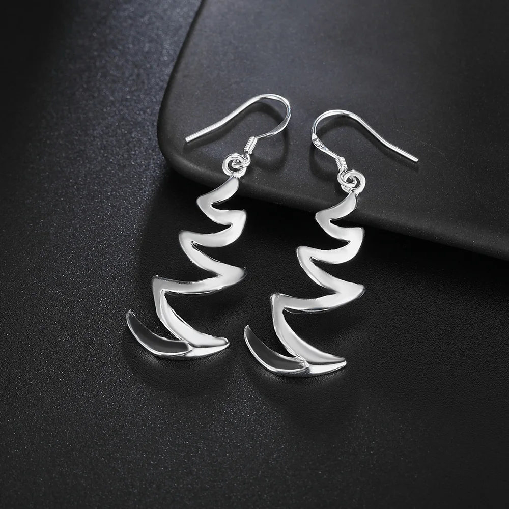 

Fashion 925 Sterling Silver Earrings Cute Wave Earrings Woman Glamour Jewelry Gift