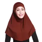 Женский однотонный шарф-хомут Amira, мусульманский хиджаб из мягкого хлопка, эластичный головной платок с подкладкой, F3MD, 2 шт.