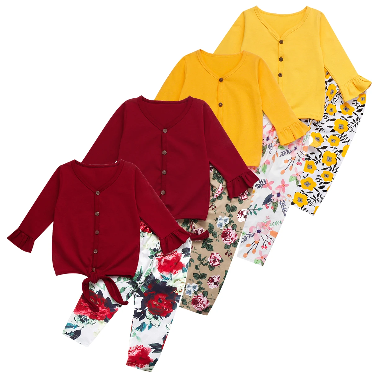 Комплекты одежды для маленьких девочек кардиган с длинными рукавами футболка