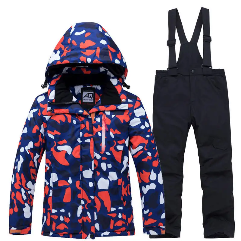 Детский зимний костюм комплект одежды для сноуборда водонепроницаемая зимняя