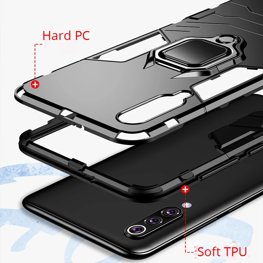Чехол для xiaomi mi 9 Lite чехол противоударный бампер броня матальное кольцо Магнитный