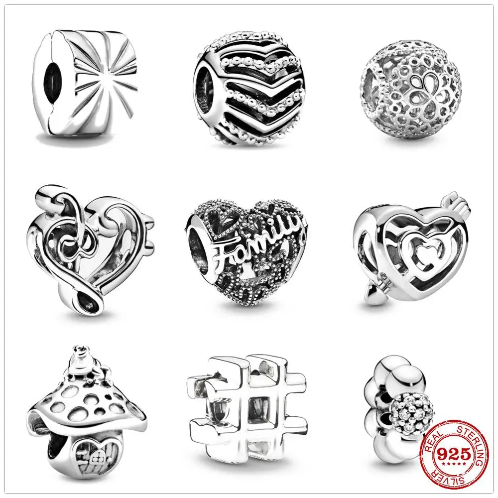 925 пробы Серебряный ажурный цветок Wishbone сердце лабиринт и Стрела Сделай Сам