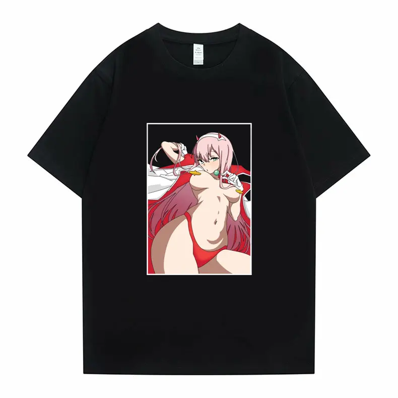 

Anime Darling In The Franxx Tshirt Sexy Zero Two Graphics Print T Shirts Men Women High Quality Summer Tee Short Sleeve Tops