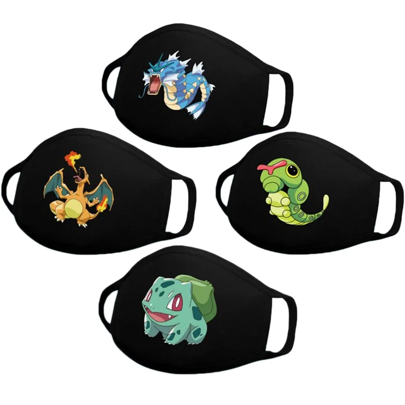 Комплект из 4 предметов с принтом Покемон Пикачу ребенка защитная маска моющиеся