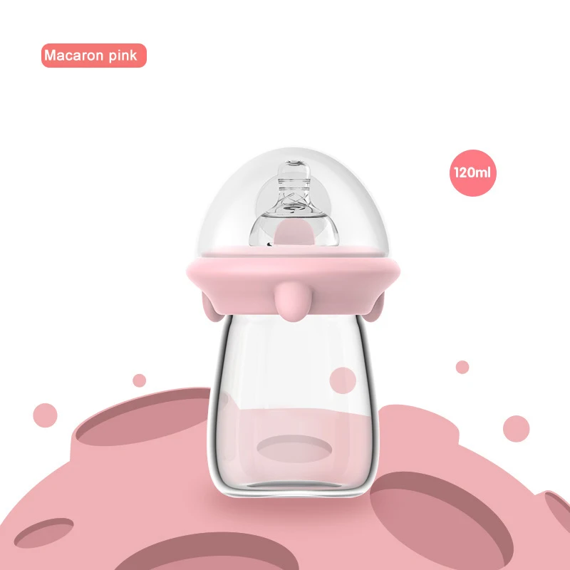 Pink 120ml s nipple IMBABY 120/300 мл 0-12 м бутылочки для кормления новорожденных бутылка для молока детские бутылочки бутылочка для кормления и ухода за ребенком - Цвет: Pink 120ml s nipple