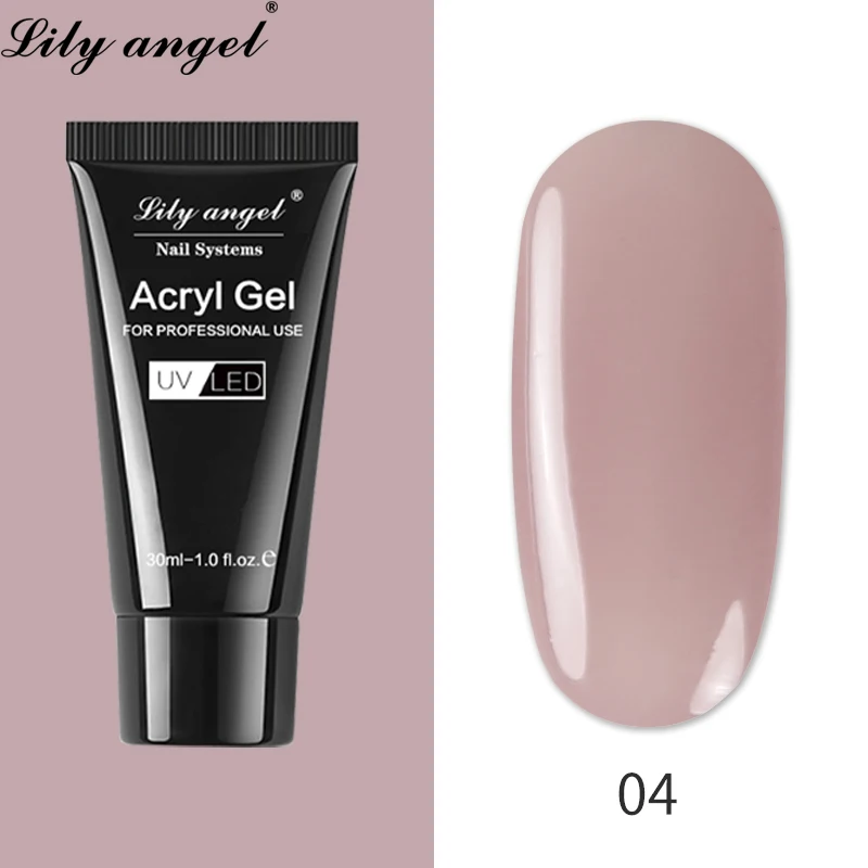 4 Lily Angel 30 мл акриловый гель для ногтей с кристаллами полигель 36 цветов легко обрабатывается Быстросохнущий акриловый гель для наращивания ногтей SJJ-1-36 - Цвет: 4