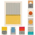 Современная Геометрическая черная Картина на холсте с черными линиями красная синяя желтая Настенная картина Красочные абстрактные постеры и принты для декора комнаты