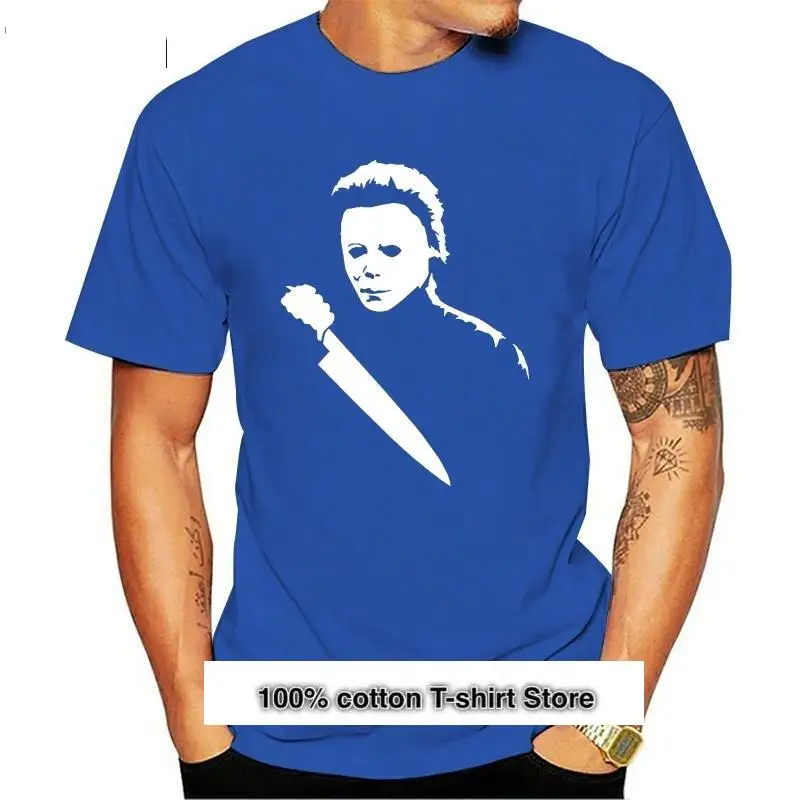 

Camiseta de la фильм ужасов для мужчин, брендовая одежда Майкла Майерса, маскара и готео Хэллоуина, солида, новинка, 2021