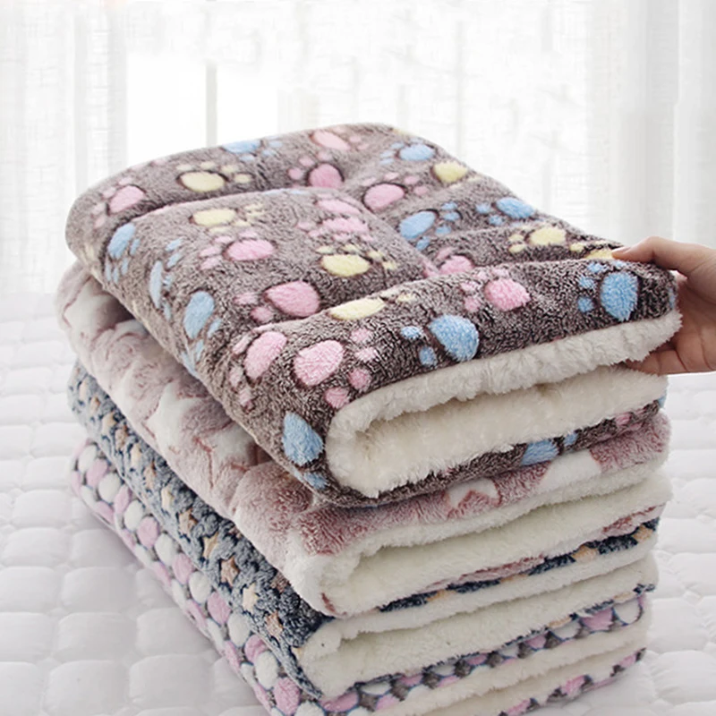

Soft Flannel Thickened Pet Soft Fleece Pad Pet Blanket Bed Mat For Puppy Dog Cat Sofa Cushion Home Rug Keep Warm Sleeping Cover