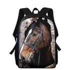 Ортопедические школьные ранцы для мальчиков и девочек, детские рюкзаки для начальной школы, сумки для учебников с 3D рисунком лошади, 15 дюймов