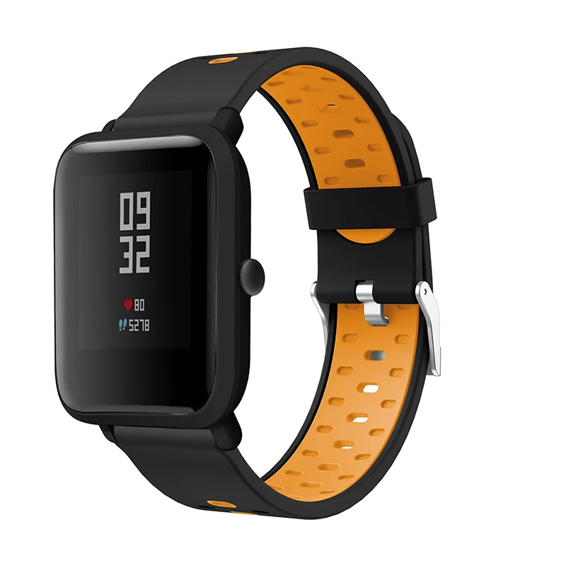 Силиконовый ремешок для Huami Youth Edition samsung active three row hole Двухцветный силиконовый