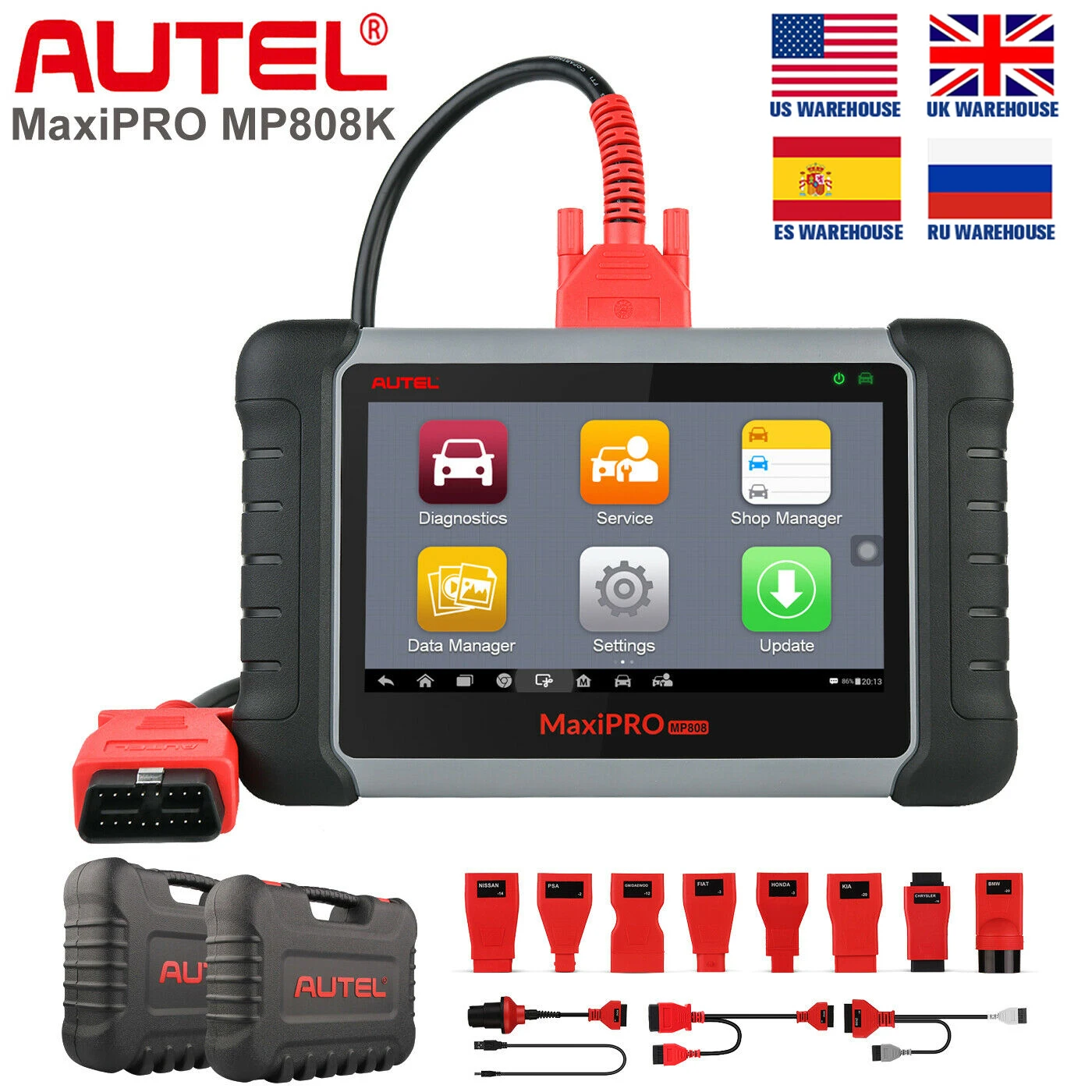 

Autel MaxiPRO MP808K OBD2 диагностический инструмент сканирования EPB ABS активное тестирование всех систем Программирование ЭБУ обновлённое кодирован...