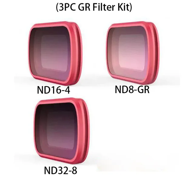 ND8-GR ND16-4 ND32-8 PGYTECH OSMO Карманный светло-красный набор фильтров для подводного плавания(Pro) фильтр для дайвинга для OSMO карманные аксессуары для Кардана DJI OSMO карманный фильтр - Color: ND8-GR ND16-4 ND32-8