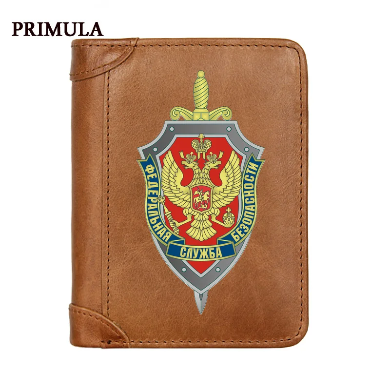 

FSB Федеральная служба безопасности Male Genuine Leather Wallets Men Wallet Credit Business Card Holders Purses High Quality