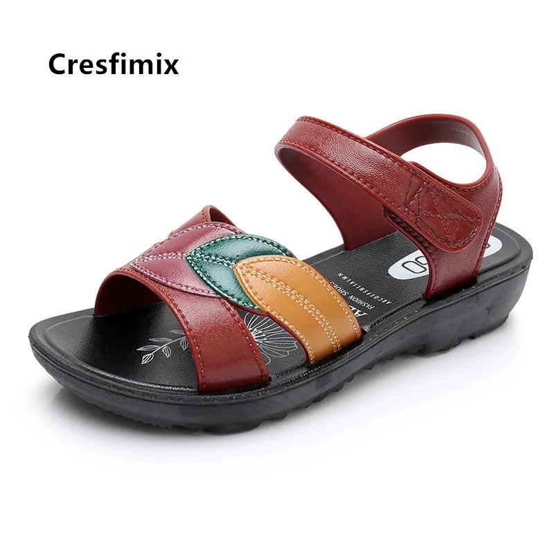 Женские шлепанцы Cresfimix из искусственной кожи модные сандалии с резиновой