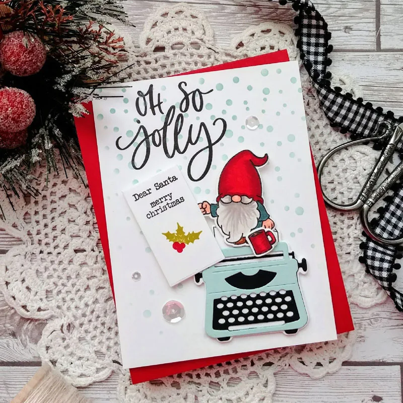 Santa Claus Clear Stamps &amp Metal Cutting Dies for Scrapbooking and Card Making Paper Craft 2019 New die cuts | Дом и сад