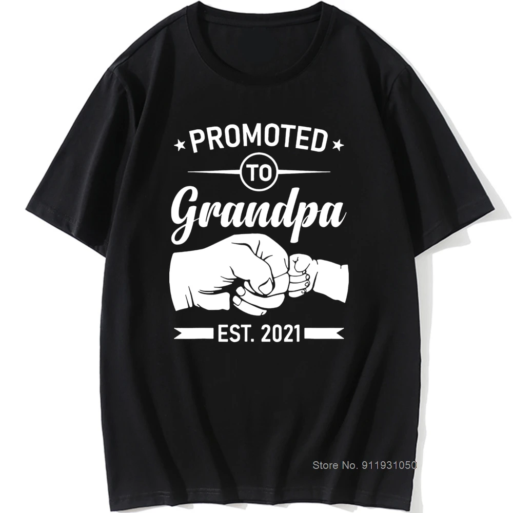 

Promoted To Grandpa Est 2021 Soon To Be Grandpa Gifts T-Shirt Vintage Cool Cotton Short Sleeve T Shirts O-Neck Harajuku