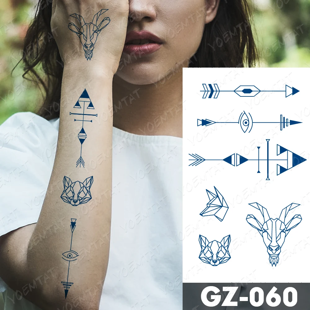 

Juice Ink Tattoos Body Art Lasting Waterproof Temporary Tattoo Sticker Arrow Animal Tatoo Arm Fake Mini Text Word Tatto Women