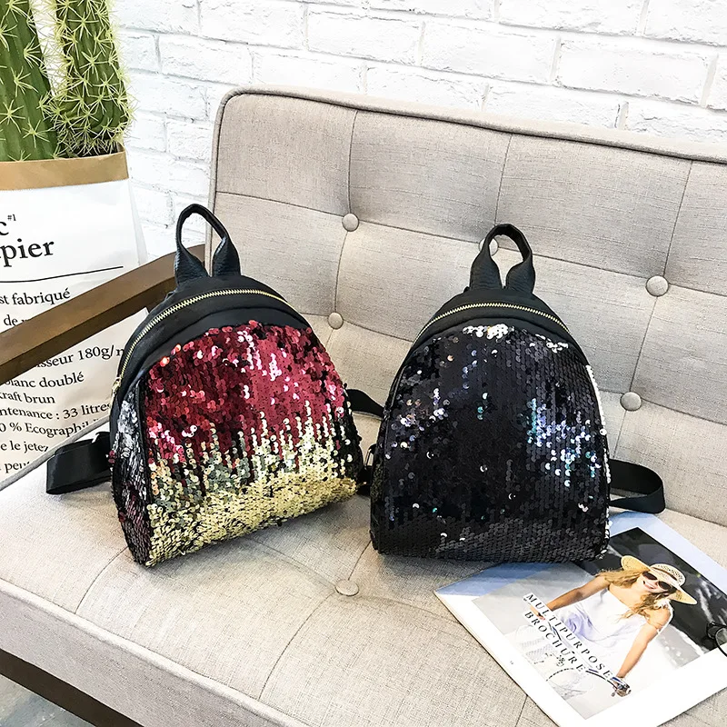 

2021 new Korean style fashion college style sequined shoulder bag female bag trendy backpack trendy casual bag special offer