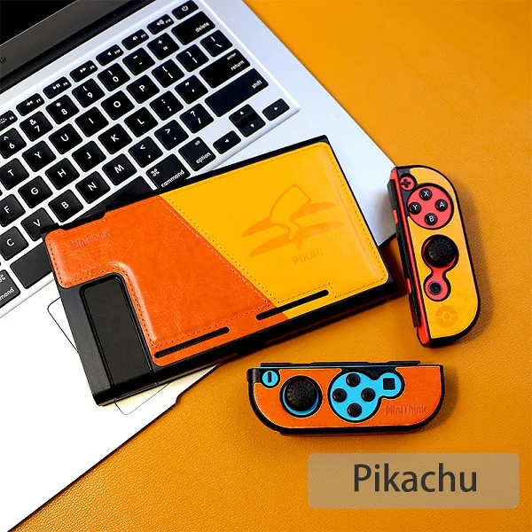 Pikachu Кожаный защитный чехол-накладка для NS Zend Switch, защитный чехол, корпус Cortex Dockable, прямая док-станция Joy-con Pikachu1 Mario1 - Цвет: Pikachu