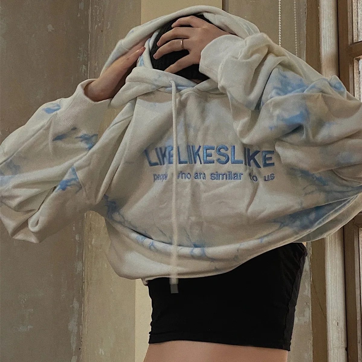 

Women Embroidery Letter Print Sweatershirts Round Neck Oversize Sweatershirt Casual Tops Autumn Spring Purple Hoodies