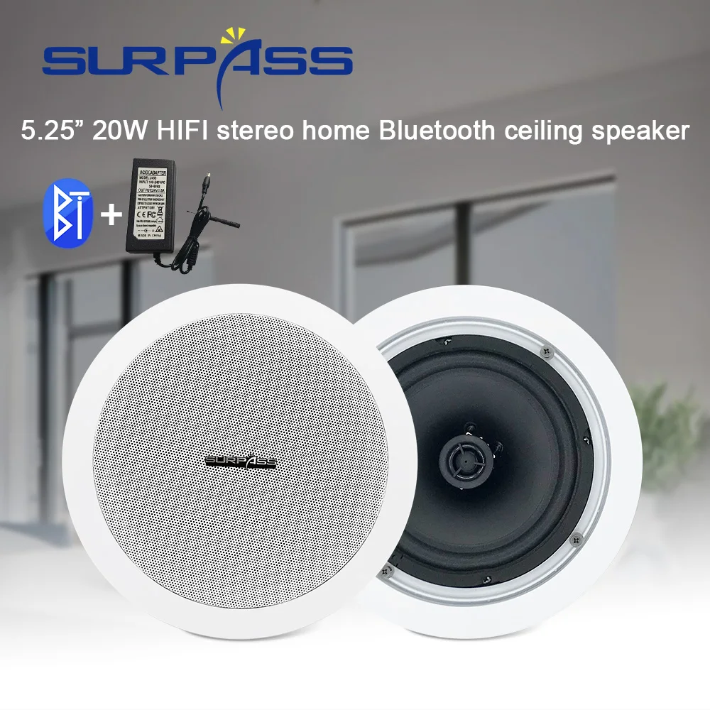 Потолочные Bluetooth колонки для дома 5 25 дюйма 20 Вт аудиосистема громкоговоритель со